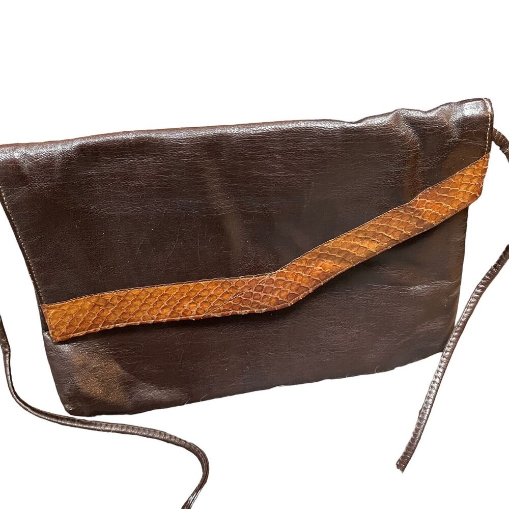 Shirl Miller Clutch Handbag Purse Vintage 70s Brown Retro Chic Women Swank Vibe